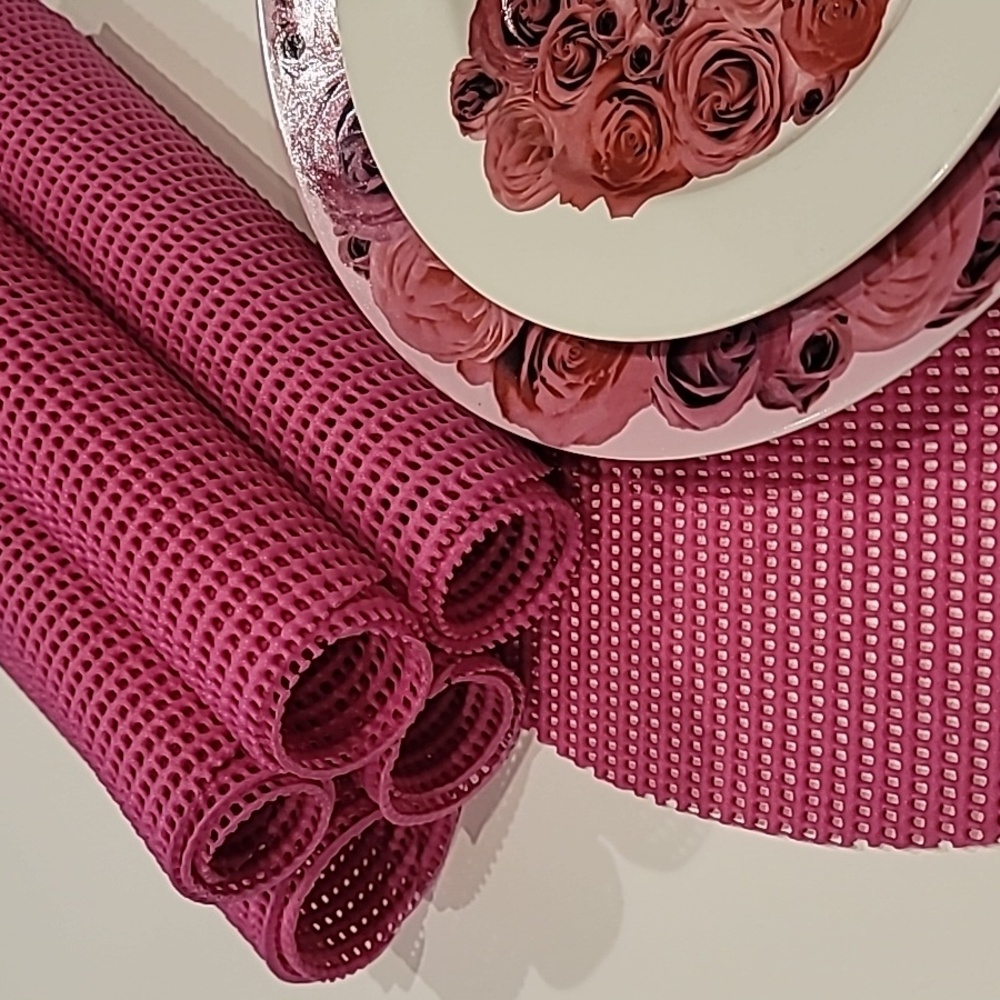 Bo's Attic Die Cut Oval Foam Placemats Pink Set Of 6